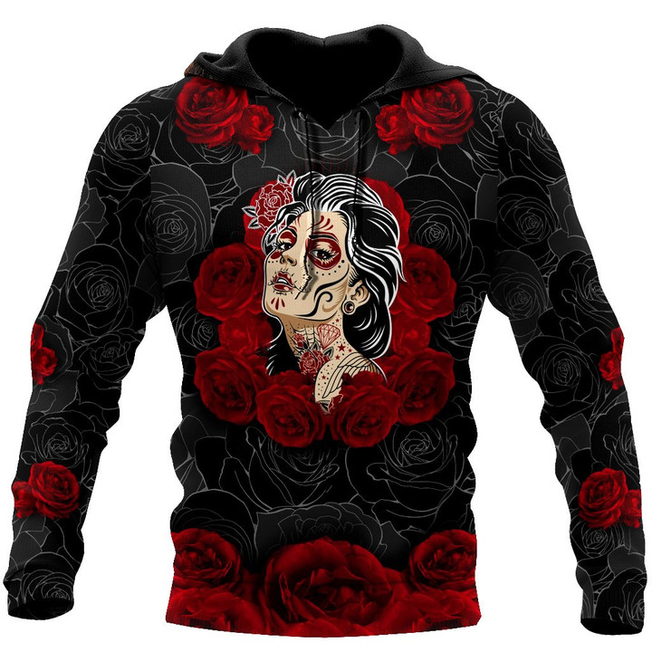 Love Rose And Skull 3D all over for man and women QB05122001 - Amaze Style™-Apparel