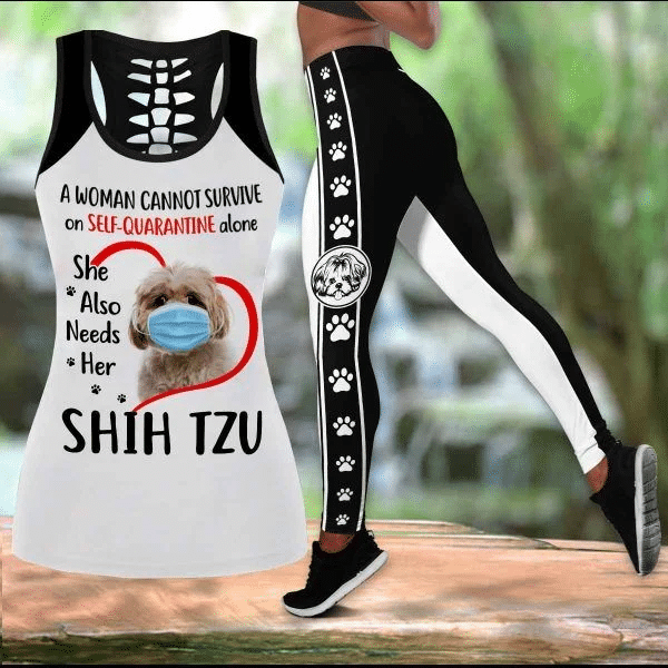 Shih Tzu Dog COMBO TANK+LEGGING Outfit for women PL100406 - Amaze Style™-Apparel