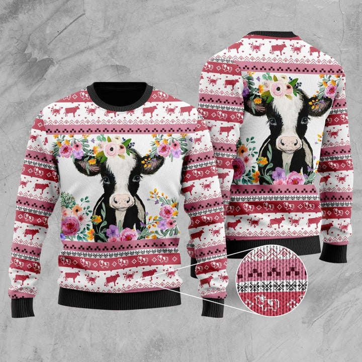 Cow For Christmas Knitted Sweater NTN10272002 - Amaze Style™-Apparel