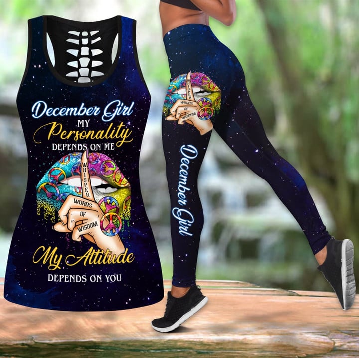 December Girl-My Personality Depends On Me My Attitude Depends On You Combo Tank Top + Legging DQB09012004S - Amaze Style™-Apparel