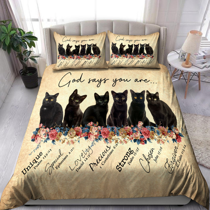 Black Cat-God Says You Are Bedding Set Pi28072003 - Amaze Style™-Quilt