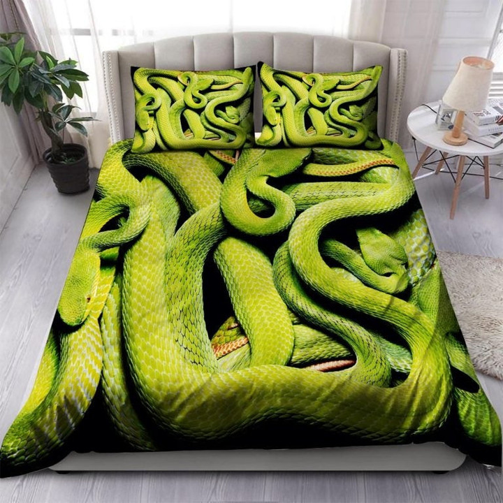 Green Tree Python Bedding Set Bedding Set TA0624204 - Amaze Style™-Quilt