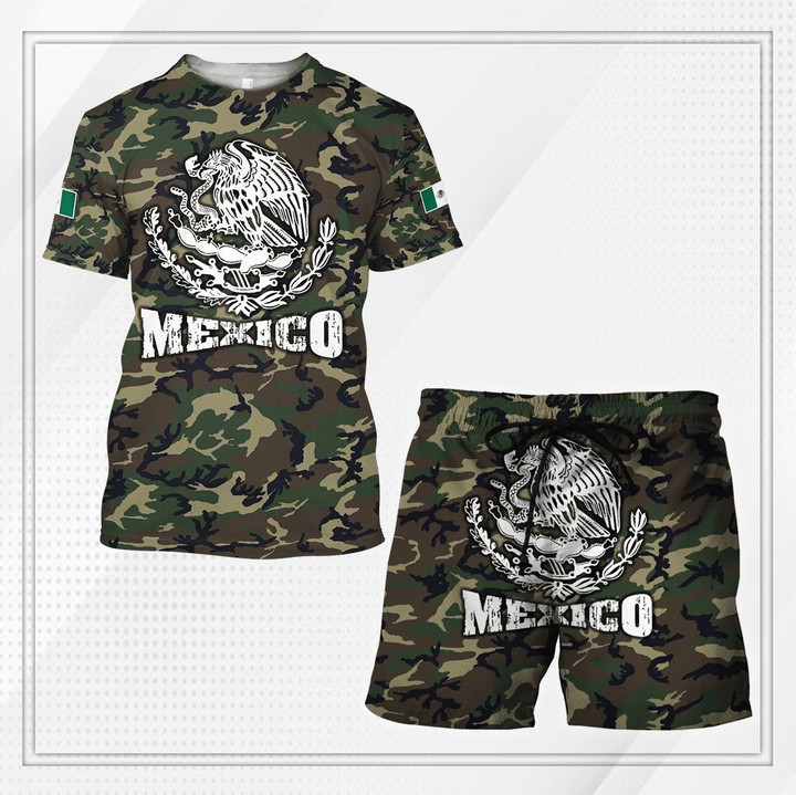 Mexico Combo T-shirt and Short 3D All Over Printed  no1 - Amaze Style™