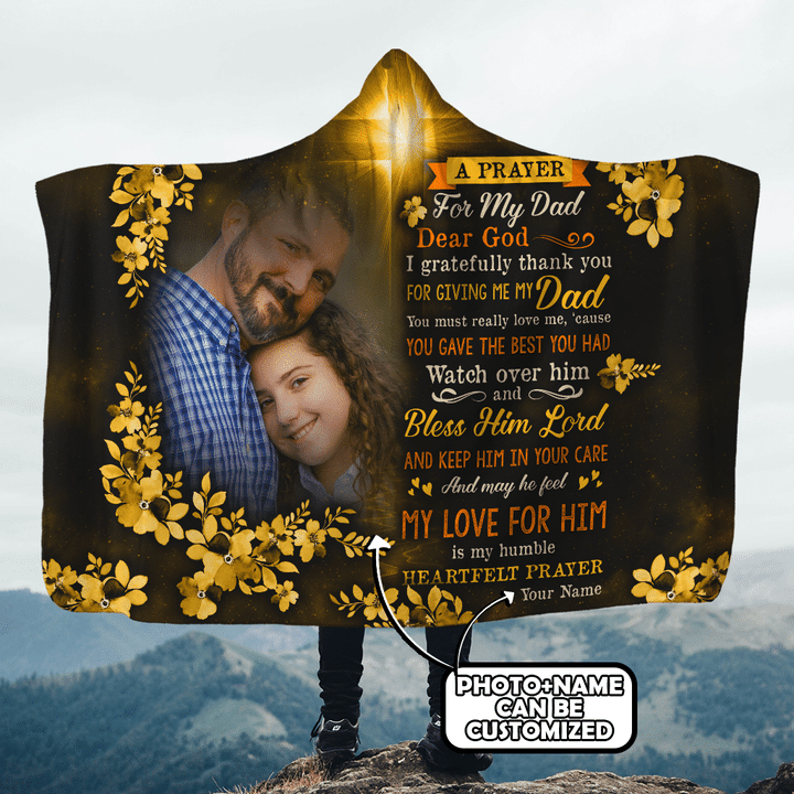 Dad And Daughter A Prayer For My Dad Jesus Family Faith Customized 3D All Overprinted Hooded Blanket 