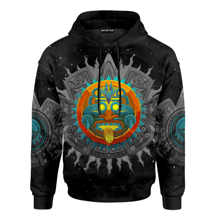 Aztec Moon And Sun Mural Art Customized 3D All Over Printed Shirt - 