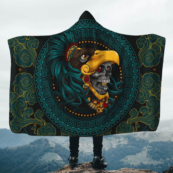 The Eagle Warrior Maya Aztec Calendar 3D All Over Printed Hooded Blanket - 