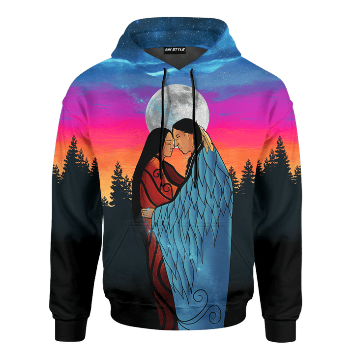 Native American Symbols Of Love For Soulmates When I Follow My Heart It Leads Me To You Native Indian Couple Customized 3D All Over Printed Shirt - 