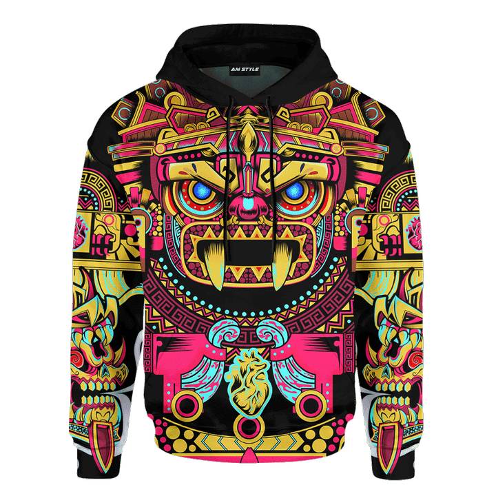 Aztec Jaguar Warrior And Tlaloc God Full Customized 3D All Overprinted Shirt 