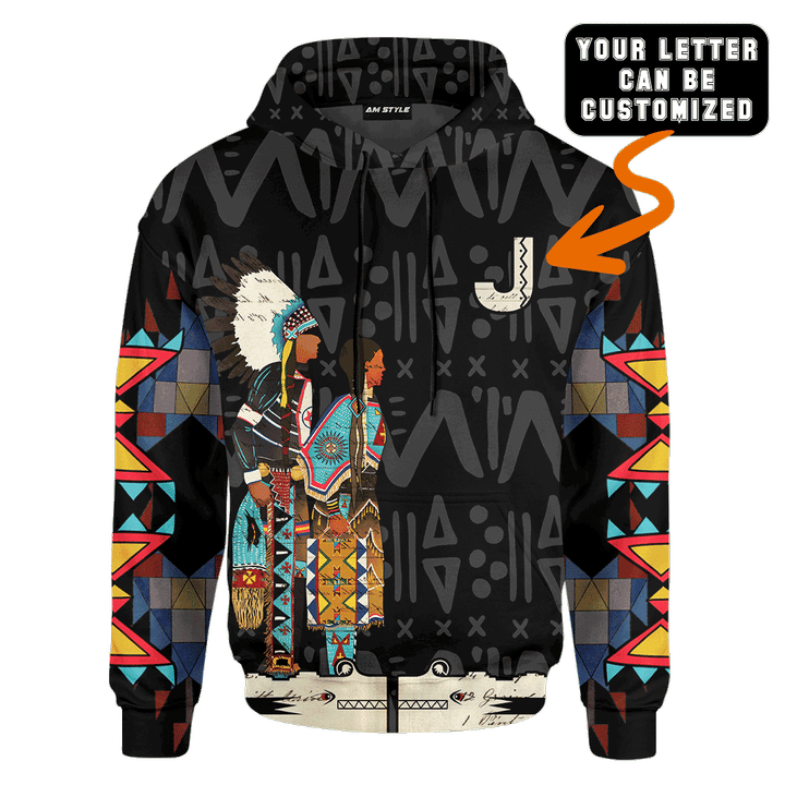 Native American Symbols Of Love Dakota Native Couple Ledger Art Customized 3D All Over Printed Shirt - 