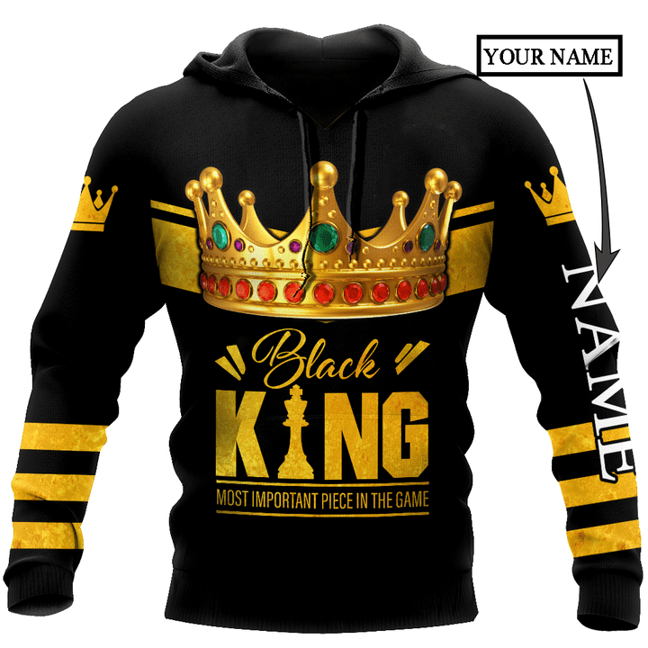 African Culture Custom Name Black King Unisex Deluxe Hoodie ML - Amaze Style™-