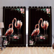 Flamingo Lotus Flower Curtains-MEI - Amaze Style™-Curtains