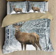 Deer In Winter Forest Bedding Set HHT29092001-MEI - Amaze Style™-Bedding Set