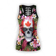 Canada Floral Skull Combo Outfit For Women TQH200706 - Amaze Style™-Apparel