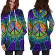 Colorful Peace Hippie Hoodie Dress TQH201001 - Amaze Style™-Apparel