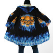 Skull On Blue Fire Cloak For Men And Women TQH201011 - Amaze Style™-Apparel