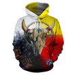 Native America Bison Skull Pullover Hoodie PL114 - Amaze Style™