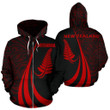 New Zealand Maori Silver Fern Hoodie Red PL149 - Amaze Style™-Apparel