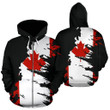 Canada Zip-Up Hoodie Flag Painting PL - Amaze Style™-Apparel