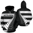 Aotearoa-New Zealand Hoodie Silver Fern - Black PL - Amaze Style™