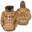 Native American Totem Bison Zip Hoodie PL133 - Amaze Style™-Apparel