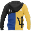 Barbados Flag Curve Concept Pullover Hoodie - Amaze Style™
