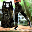 Cat tattoos combo outfit legging + hollow tank for women PL - Amaze Style™-Apparel
