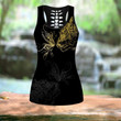 Cat & Butterfly tattoos combo outfit legging + hollow tank for women PL - Amaze Style™-Apparel