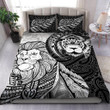 Lion maori tattoo silver fern bedding set - Amaze Style™-Bedding