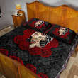 Quilt bedding set love rose and skull PL - Amaze Style™-Bedding Set