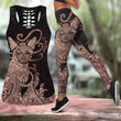 Sphynx cat tattoos combo outfit legging + hollow tank for women PL - Amaze Style™-Apparel