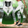 Combo Maori Manaia Green Rugby tank top & leggings outfit for women PL165 - Amaze Style™-Apparel