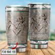 Love Deer Couple Custom Name Stainless Steel Tumbler 20Oz - Amaze Style™-Tumbler