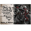 Skull Motobike Custom Name 3D All Over Printed Poster Horizontal - Amaze Style™-Poster