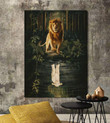 Lion and sheep - Awesome reflection Canvas Poster Vertical - Amaze Style™