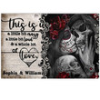 Skull Couple Custom Name 3D All Over Printed Poster Horizontal - Amaze Style™-Poster