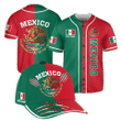 Mexico Half & Half Customize 3D All Over Printed Baseball Shirt & Cap - AM Style Design
