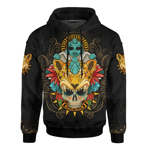 Aztec Jaguar Warrior  Maya Aztec Mexican Mural Art Customized 3D All Over Printed Shirt - 