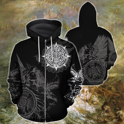 3D All Over Aztec Mexican Tattoo Hoodie