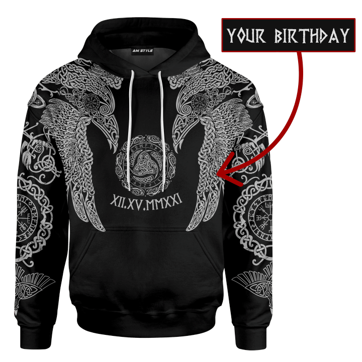 Viking Hugin And Munin Celtic Tattoo Customized 3D All Over Printed Shirt - AM Style Design - Amaze Style™