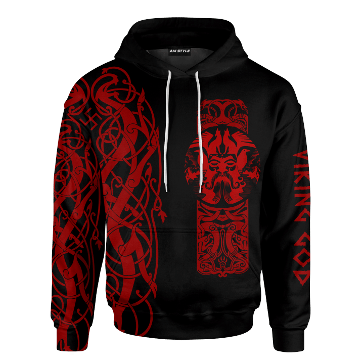 Viking The All Father Odin God Red Colour Customized 3D All Over Printed Shirt - AM Style Design - Amaze Style™