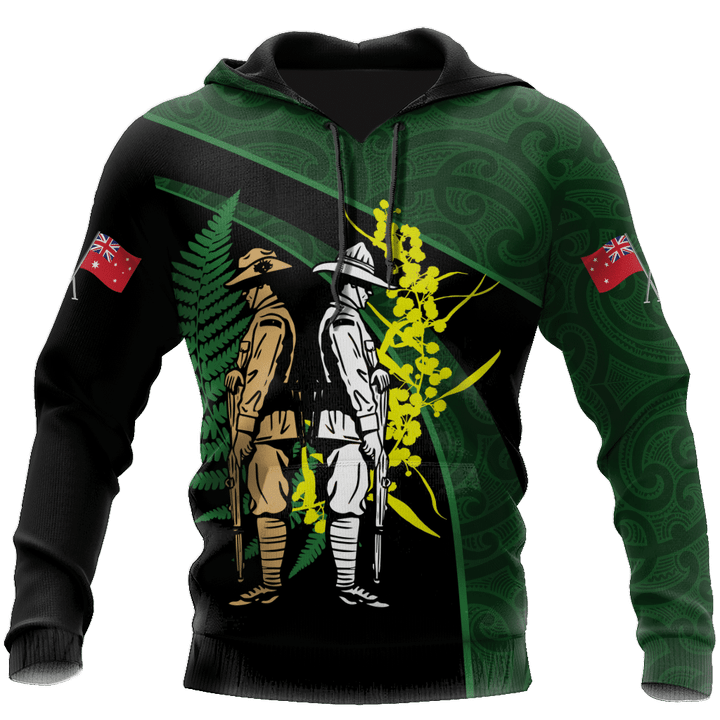The ode Australia and Kiwi Veteran green 3D print shirts - Amaze Style™