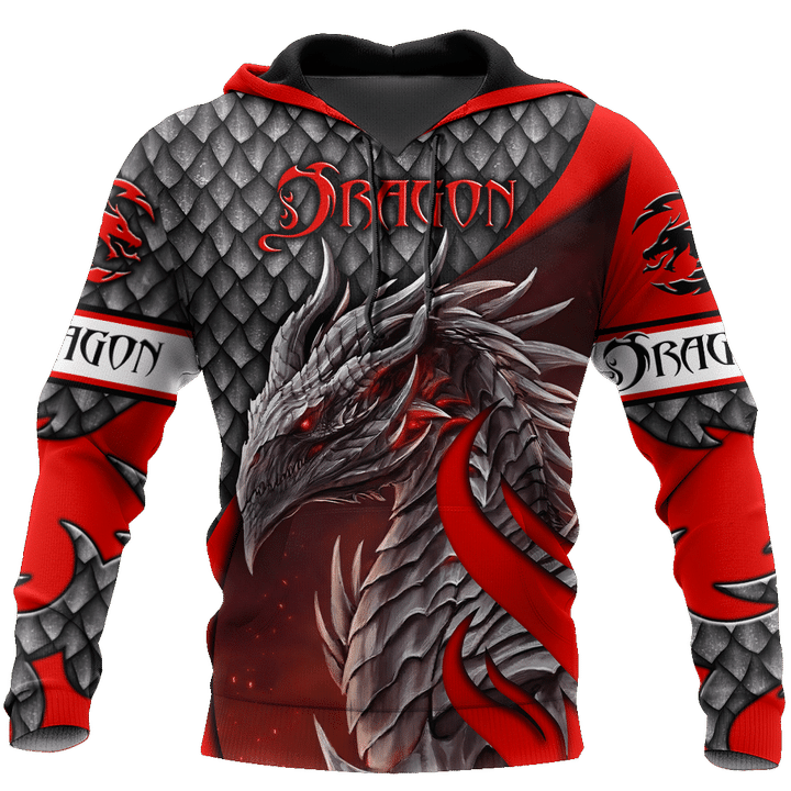 Beautiful Red Dragon Scales Hoodie MEI - Amaze Style™-Apparel