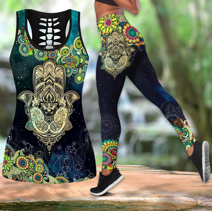 Hamsa Hand Yoga Outfit For Women - MEI - Amaze Style™-Apparel