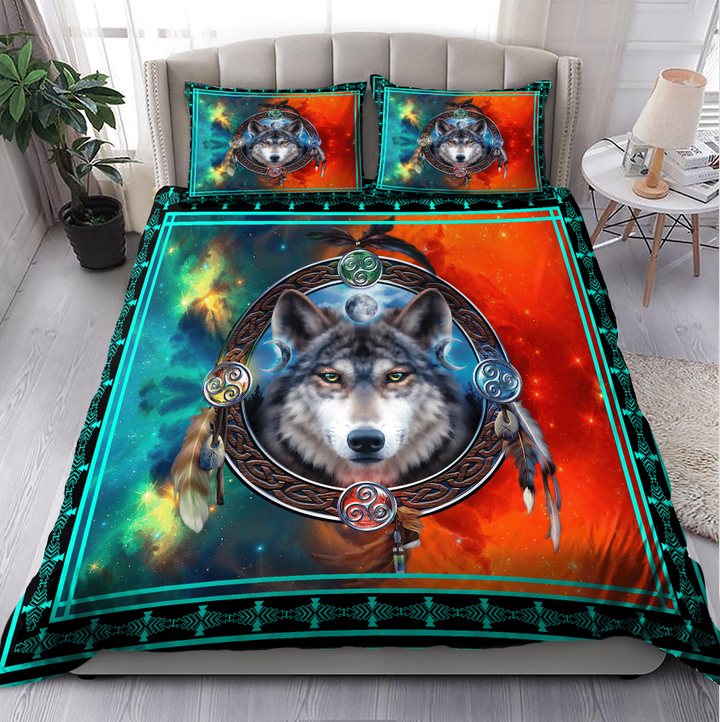 Awesome Fire And Ice Wolf Bedding Set MEI - Amaze Style™-Bedding Set