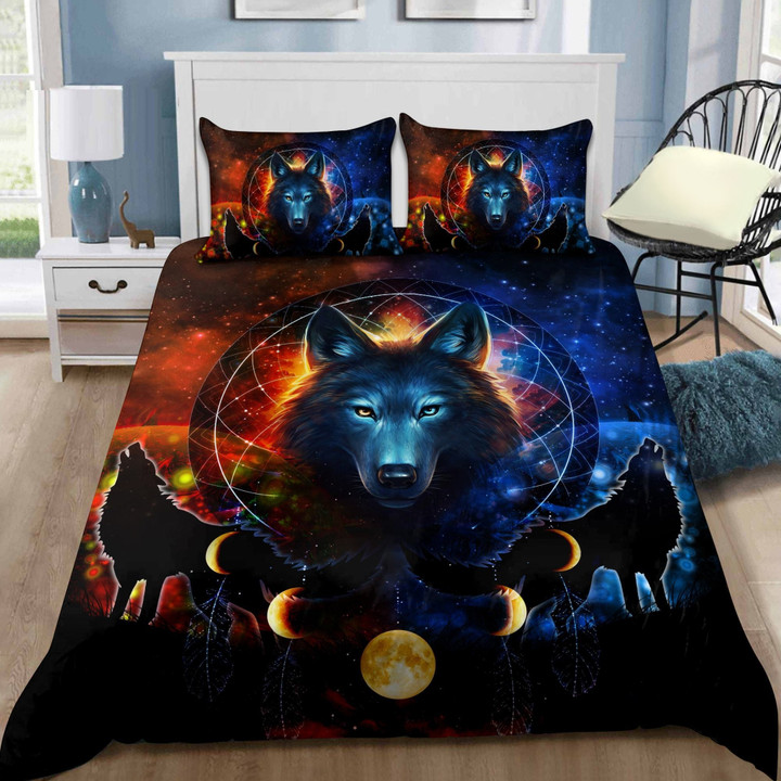 Awesome Fire And Ice Wolves Bedding Set - Amaze Style™-