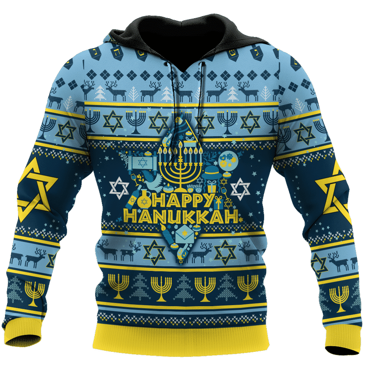 Premium All Over Printed Happy Hanukkah Shirts MEI - Amaze Style™-Apparel