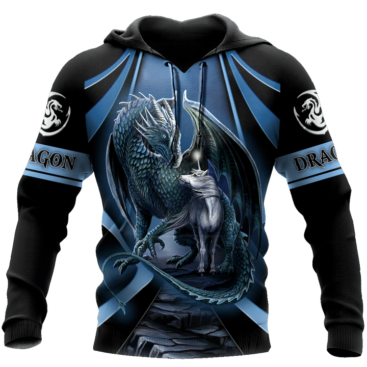 Premium All Over Printed Blue Dragon And Horse Shirts MEI - Amaze Style™-Apparel