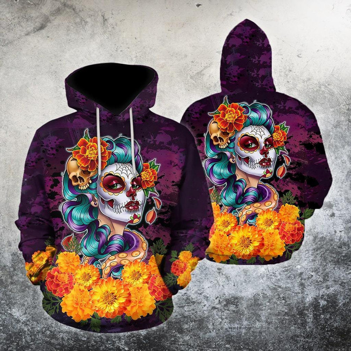 All Over Printed Day Of The Dead Catrina MH0309203-MEI - Amaze Style™-Apparel
