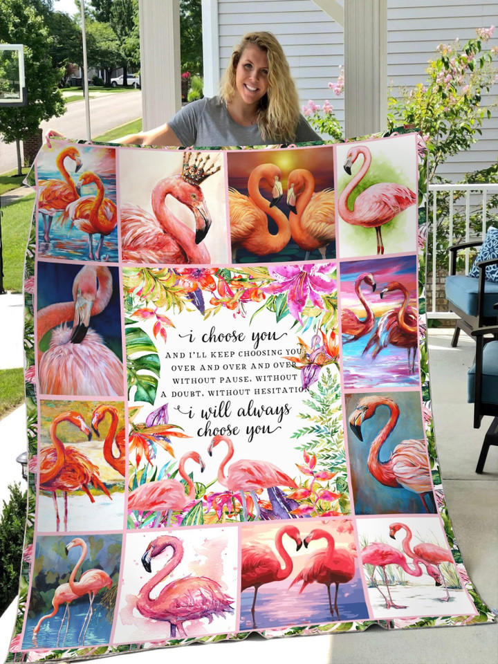 Beautiful Flamingo Couple Blanket HAC170802-MEI - Amaze Style™