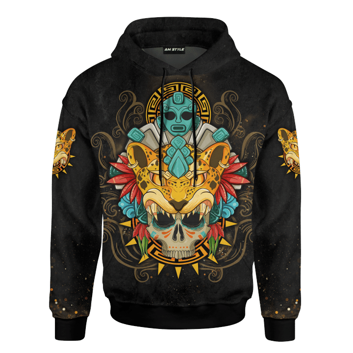 Aztec Jaguar Warrior  Maya Aztec Mexican Mural Art Customized 3D All Over Printed Shirt - 
